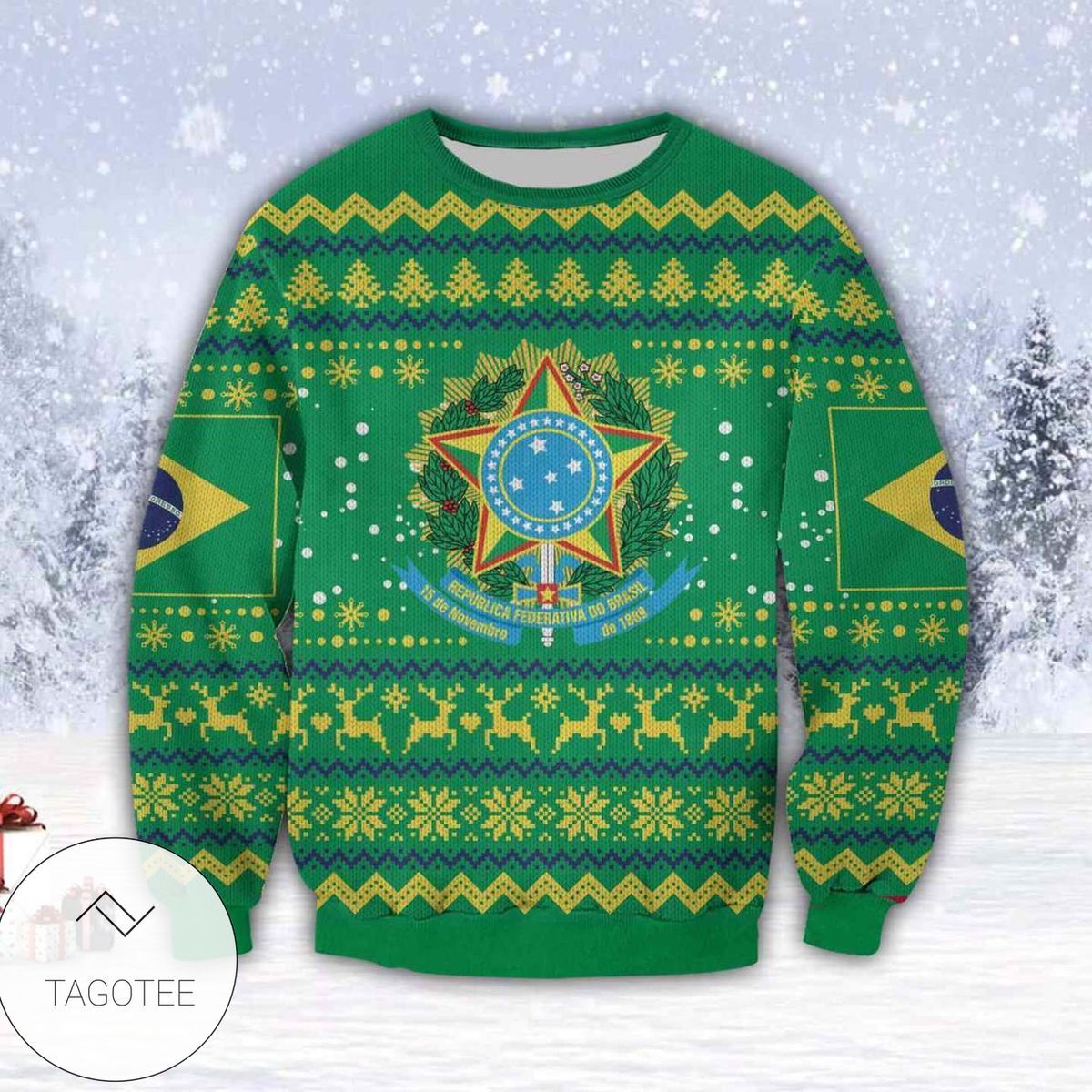 2021 Green Brazil 3d All Over Print Ugly Christmas Sweater