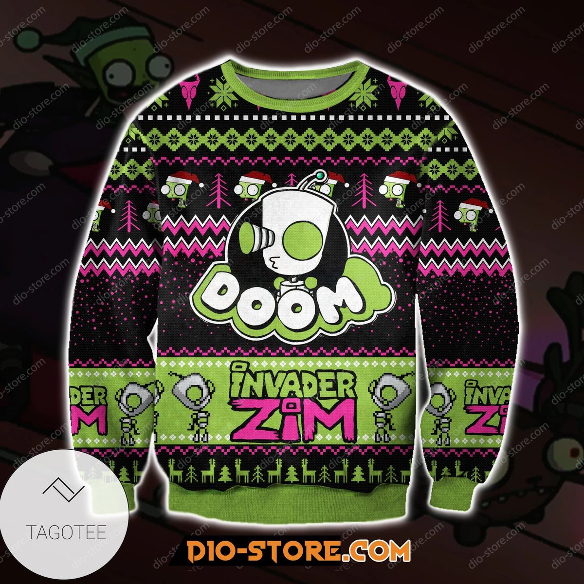 2021 Invader Zim 3d Print Ugly Christmas Sweater