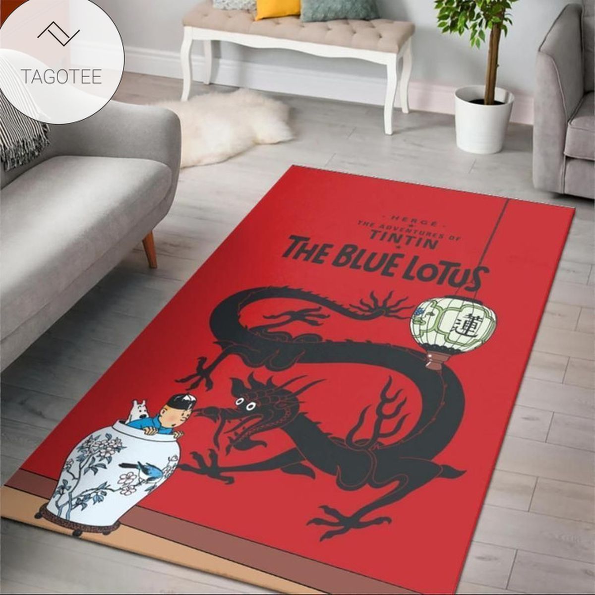 Adventures Of Tintin The Blue Lotus Area Rug Rugs For Living Room Rug Home Decor
