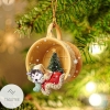 Alaskan Malamute Sleeping In A Tiny Cup Christmas Holiday Ornament