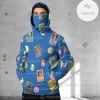 Anime Pokemon Cards And Elements 3D Snood Hoodie