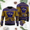 Baltimore Ravens Football Team Logo Custom Name Personalized Ugly Christmas Sweater