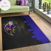 Baltimore Ravens Skyline NFL Area Rug Carpet Bedroom Christmas Gift US Decor