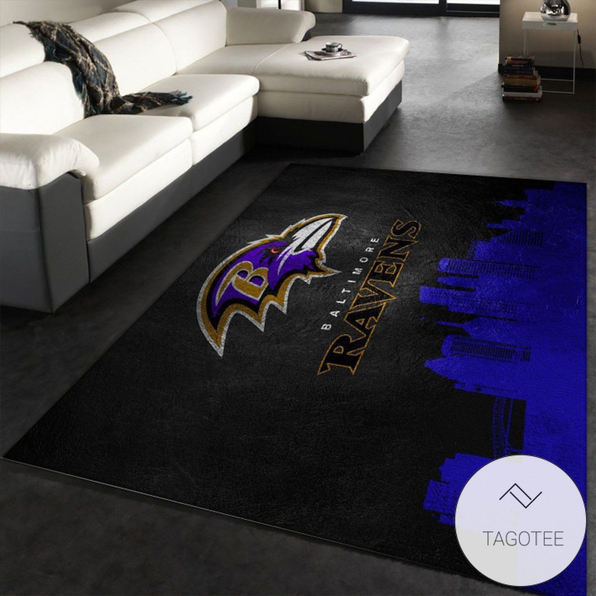 Baltimore Ravens Skyline NFL Team Logos Area Rug Kitchen Rug US Gift Decor