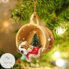 Basset Hound Sleeping In A Tiny Cup Christmas Holiday Ornament