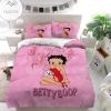 Betty Boop And Dog Pink Bedding Set