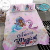 Black Baby Mermaid And Unicorn Personalized Name Duvet Cover Bedding Set