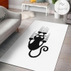 Black Cat Area Rug Carpet