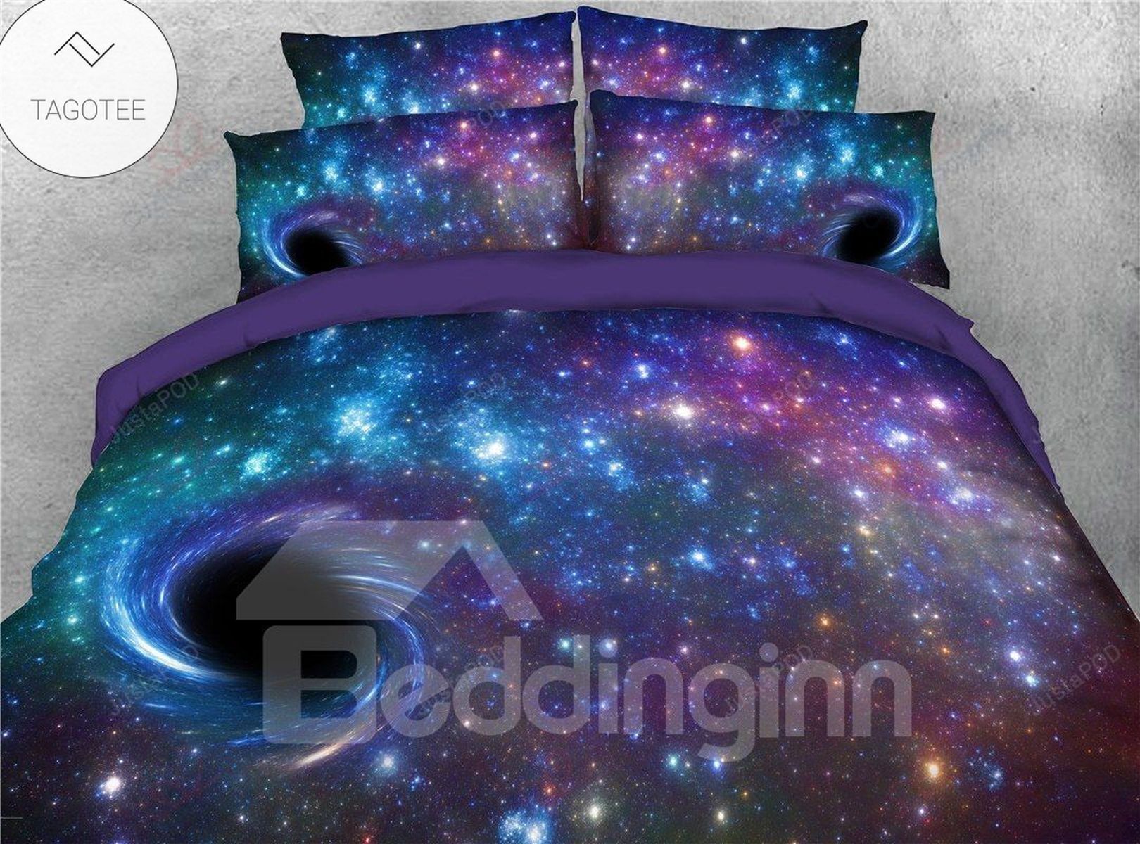 Black Holes In Purple Galaxy Bedding Set