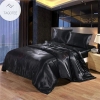 Black Satin Silk Bedding Set (Duvet Cover & Pillow Cases)