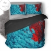 Blue Red Texture Abstract Bedding Set