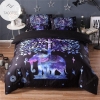 Boho Purple Night Tree Duvet Cover Set Cute Elephant Bedding Set Queen Size Soft Bedclothes Kids Cartoon 3pcs