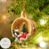 Boston Terrier Sleeping In A Tiny Cup Christmas Holiday Ornament