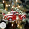 Boxer Cardinal & Red Truck Christmas Tree Ornament