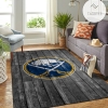 Buffalo Sabres Nhl Team Logo Grey Wooden Style Nice Gift Home Decor Rectangle Area Rug
