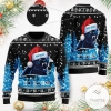 Carolina Panthers Symbol Wearing Santa Claus Hat Ho Ho Ho Custom Personalized Ugly Christmas Sweater