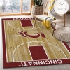 College Home Court Cincinnati Basketball Team Logo Area Rug Living Room Rug US Gift Decor