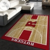 College Home Court Rutgers Basketball Team Logo Area Rug Living Room Rug Christmas Gift US Decor
