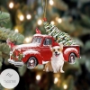 Corgi Cardinal & Red Truck Christmas Tree Ornament