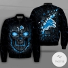 Detroit Lions Lava Skull Full Print Bomber Jacket