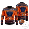 Detroit Tigers Football Team Logo Custom Name Personalized Ugly Christmas Sweater