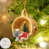 Elephant Sleeping In A Tiny Cup Christmas Holiday Ornament