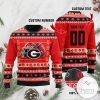 Georgia Bulldogs Custom Name & Number Personalized Ugly Christmas Sweater