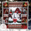Horse Merry Christmas Barn House Fleece Blanket