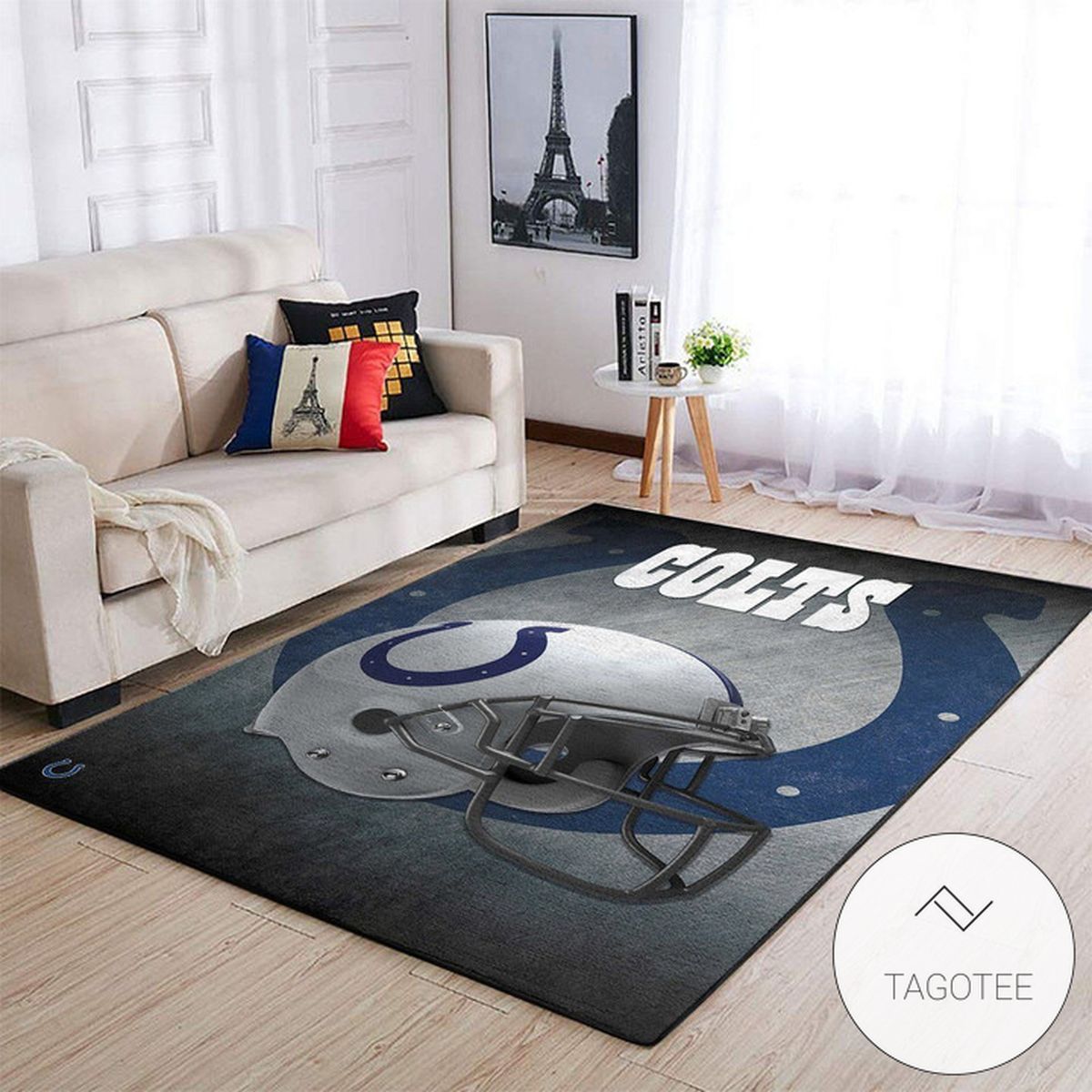 Indianapolis Colts Nfl Team Logo Helmet Style Nice Gift Home Decor Rectangle Area Rug