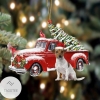 Jack Russell Terrier Cardinal & Red Truck Christmas Tree Ornament