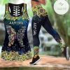 July Girl Hippie Butterfly Hollow Tank Top And Leggings