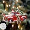 Labradoodle Cardinal & Red Truck Christmas Tree Ornament