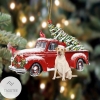 Labrador Cardinal & Red Truck Christmas Tree Ornament
