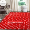 Louis Vuitton Supreme Area Rug Red Hypebeast Carpet Luxurious Fashion Brand Logo Living Room  Rugs Floor Decor 1912057