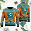 Miami Dolphins Football Team Logo Custom Name Personalized Ugly Christmas Sweater