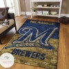 Milwaukee Brewers Area Rug MLB Baseball Team Logo Carpet Living Room Rugs Floor Decor 2002174