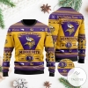 Minnesota Vikings Football Team Logo Custom Name Personalized Ugly Christmas Sweater
