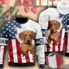 New 2021 American Flag And Dachshund Dog Ugly Christmas Sweater