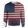 New 2021 American Flag Ugly Pattern Ugly Christmas Sweater