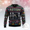 New 2021 Autism Ugly Christmas Holiday Ugly Sweater