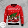 New 2021 Beagle And Red Truck Ugly Christmas Sweater