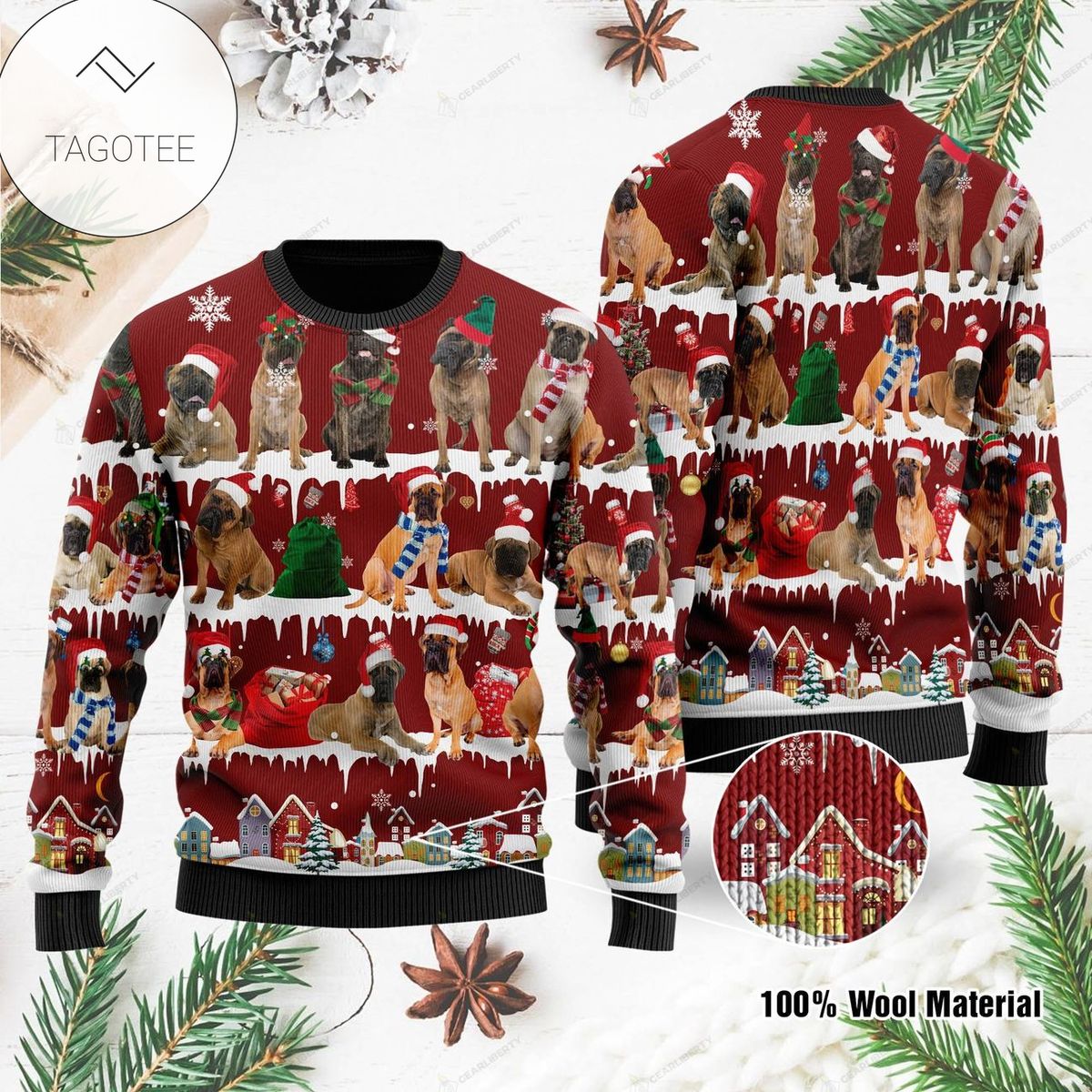 New 2021 Bullmastiff Ugly Christmas Sweater
