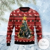 New 2021 Cat Naughty Pine Ugly Christmas Sweater
