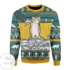 New 2021 Cat With Fish Ugly Christmas Sweater