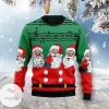 New 2021 Christmas Santa Claus And Music Notes Ugly Christmas Sweater