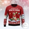 New 2021 Collie I Believe In Santa Paws Ugly Christmas Sweater