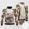 New 2021 Cute Cow Print Holiday Ugly Sweater