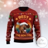 New 2021 Dachshund Best Dog Mom Ugly Christmas Sweater