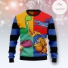 New 2021 Dinosaur Color Ugly Christmas Sweater