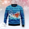 New 2021 Dolphin Riding The Waves With Santa Ugly Christmas Sweater